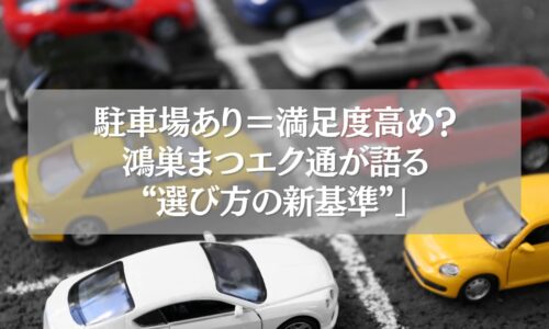 鴻巣の駐車場付きまつエクサロンを表現するカラフルな駐車場の模型写真